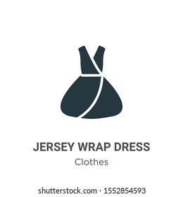 Jersey wrap dress vector icon on white background. Flat vector jersey wrap dress icon symbol sign from modern clothes collection for mobile concept and web apps design.