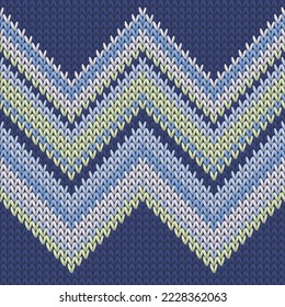 Jersey zig zal lines knitted texture geometric seamless pattern. Blanket knit effect ornament. Norwegian style seamless knitted pattern. Fabric canvas illustration.
