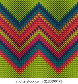 Jersey zig zal lines knitting texture geometric vector seamless. Carpet knitwear fabric print. Fashionable seamless knitted pattern. Repeatable background.