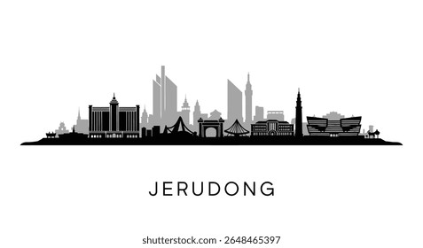Jerudong Skyline with Brunei City Silhouette.