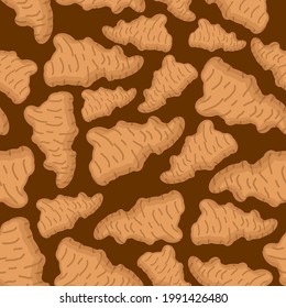 Jerusalem artichoke pattern seamless. Topinambur tuber vector background