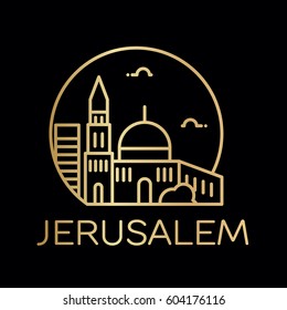 Jerusalem city icon. Vector