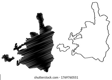 Jerusalem City (State of Israel, Palestine) map vector illustration, scribble sketch City of Jerusalem map