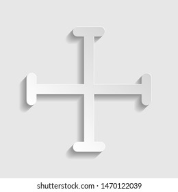 Jerusalem cross sign. Paper style icon. Illustration.