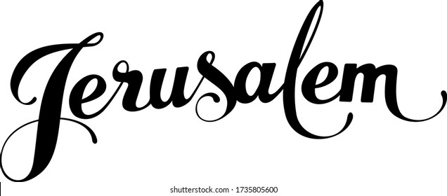 Jerusalem - custom calligraphy text