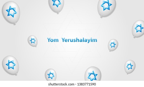 Jerusalem Day, Yom Yerushalayim is an Israeli national holiday, vector illustration