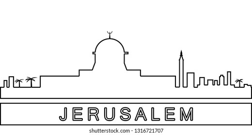 Jerusalem detailed skyline icon. Element of Cities for mobile concept and web apps icon. Thin line icon for website design and development, app development