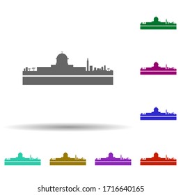 Jerusalem detailed skyline multi color icon. Simple glyph, flat vector of cities icons for ui and ux, website or mobile application
