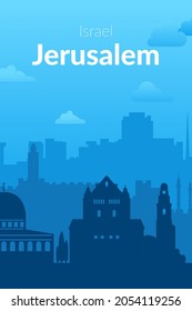 Jerusalem, Israel famous city view background.