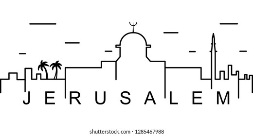 Jerusalem outline icon. Can be used for web, logo, mobile app, UI, UX