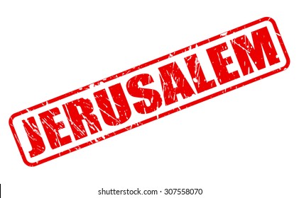 JERUSALEM red stamp text on white