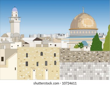 Jerusalem Skyline with Dome of the Rock