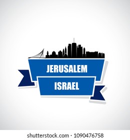 Jerusalem skyline - Israel - vector illustration
