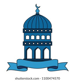 jerusalem temple dome with ribbon ramadan kareem