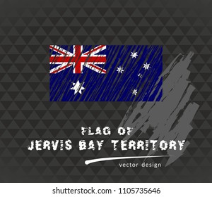 Jervis Bay Territory flag, vector sketch hand drawn illustration on dark grunge background