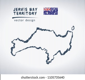 Jervis Bay Territory vector chalk drawing map isolated on a white background