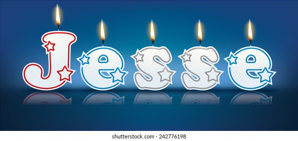 JESSE written with burning candles - vector illustration