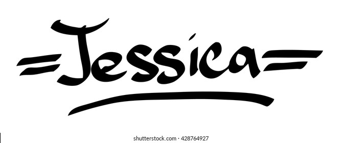 Jessica Female Name Street Art Design Stock Vector Royalty Free