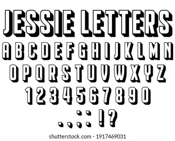 jessie alphabet letters, vector illustration 