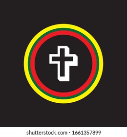 jessus with color jamaica yellow green red