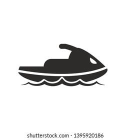 Jest ski icon vector. Fast boat symbol. Linear style sign for mobile concept and web design. Water scooter symbol illustration. Pixel vector graphics - Vector.
