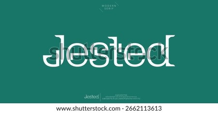 Jested Classic beautiful Modern luxury Serif Letter Minimal Fashion. Typography decoration logotype fonts, wedding, logos. vector illustration