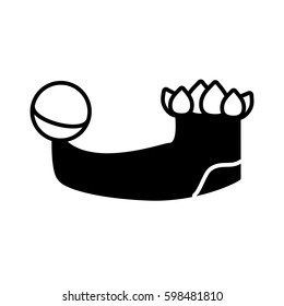 jester boot april fools day line vector illustration eps 10