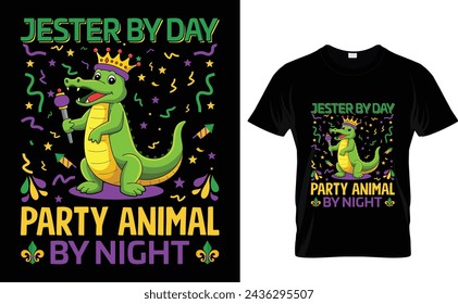 Bufón de día de fiesta animal de noche Mardi Gras T-shirt Diseño