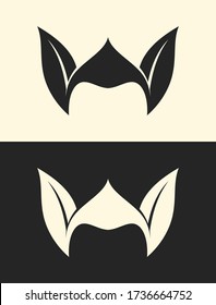 Jester or clown hat with donkey ears. Joker hat vector icon.