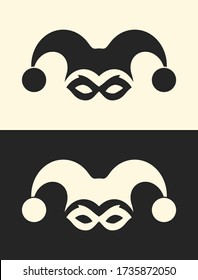 Jester or clown symbol. Joker sign icon