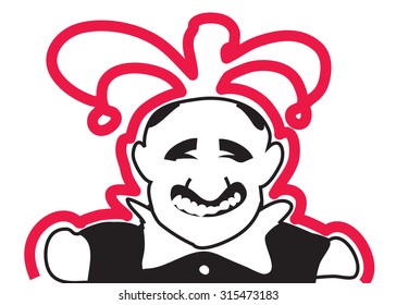 Jester comic image. Vector