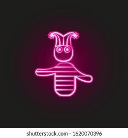 jester doll neon style icon. Simple thin line, outline vector of theatre icons for ui and ux, website or mobile application