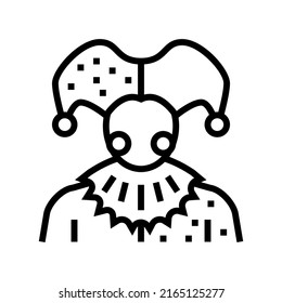 jester fairy tale line icon vector. jester fairy tale sign. isolated contour symbol black illustration