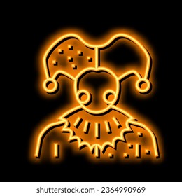 jester fairy tale neon light sign vector. jester fairy tale illustration