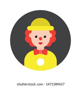 jester glyph flat vector icon