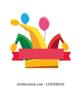 jester hat balloons ribbon carnival festival