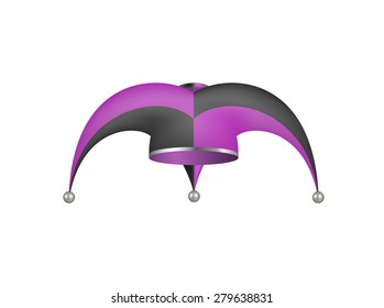 Jester hat in black and purple design 