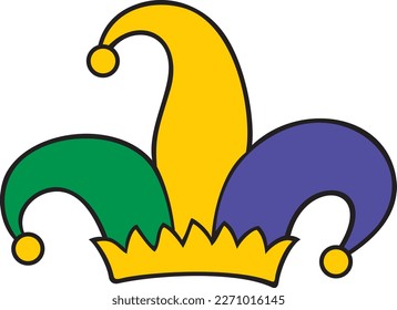 Jester hat (cap of a Joker). Vector illustration.