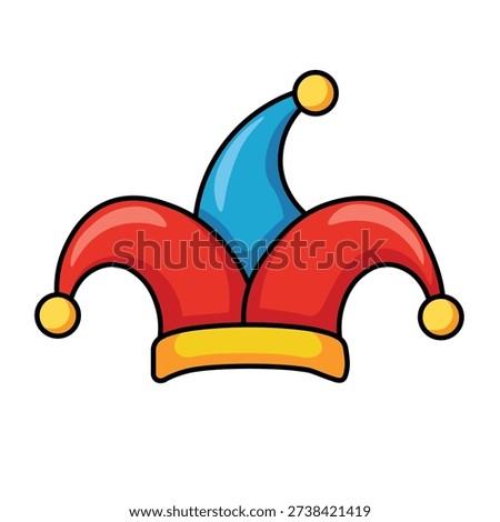 Jester Hat Carnival Cartoon Vector Icon