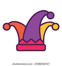 Jester hat carnival icon illustration