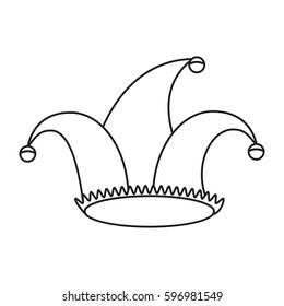 jester hat celebration ornament thin line