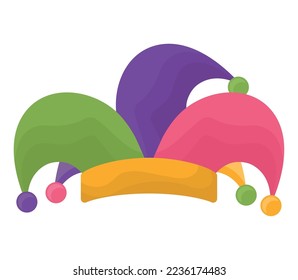jester hat design over white
