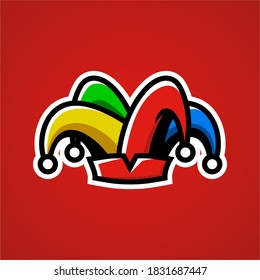 jester hat e sport logo vector icon illustration