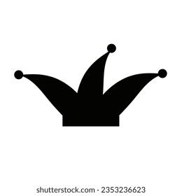 Jester hat flat icon. Clown hat concept.