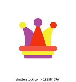 jester hat flat Icon.carnival and tool vector illustration on white background