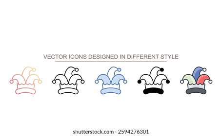 Jester Hat icon design with white background stock illustration