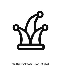 Jester hat icon flat line symbol set.