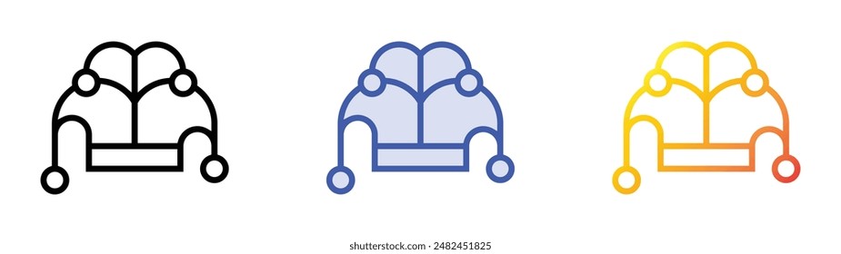 jester hat icon. Linear, Blue Fill and Gradient Style Design Isolated On White Background
