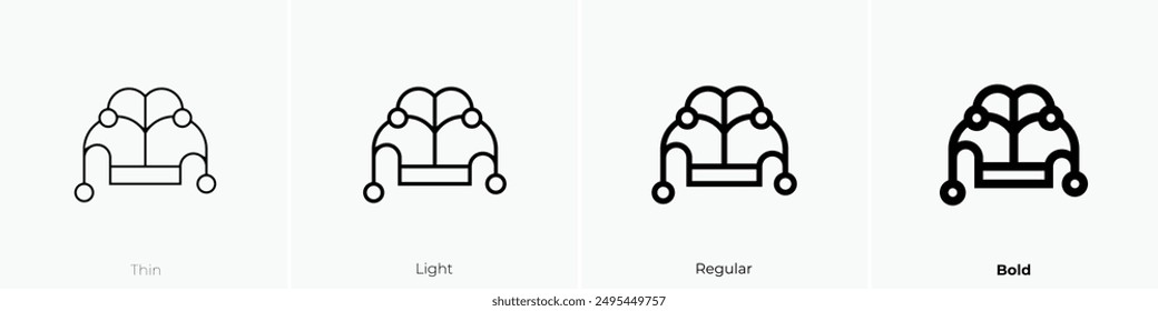 jester hat icon. Thin, Light Regular And Bold style design isolated on white background