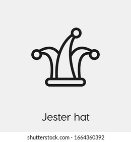 jester hat icon vector. Linear style sign for mobile concept and web design. jester hat symbol illustration. Pixel vector graphics - Vector.